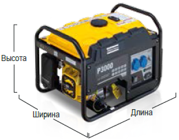 Габариты генератора P3000 Габариты генератора P3000 Atlas Copco
